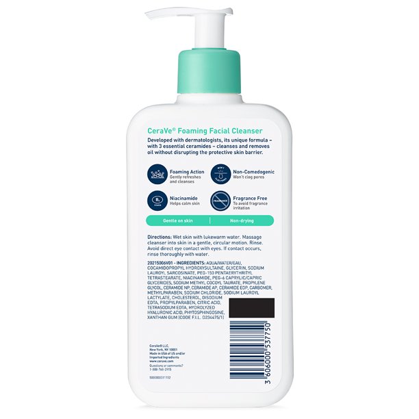 CeraVe Foaming Facial Cleanser 12 oz. - Imagen 4