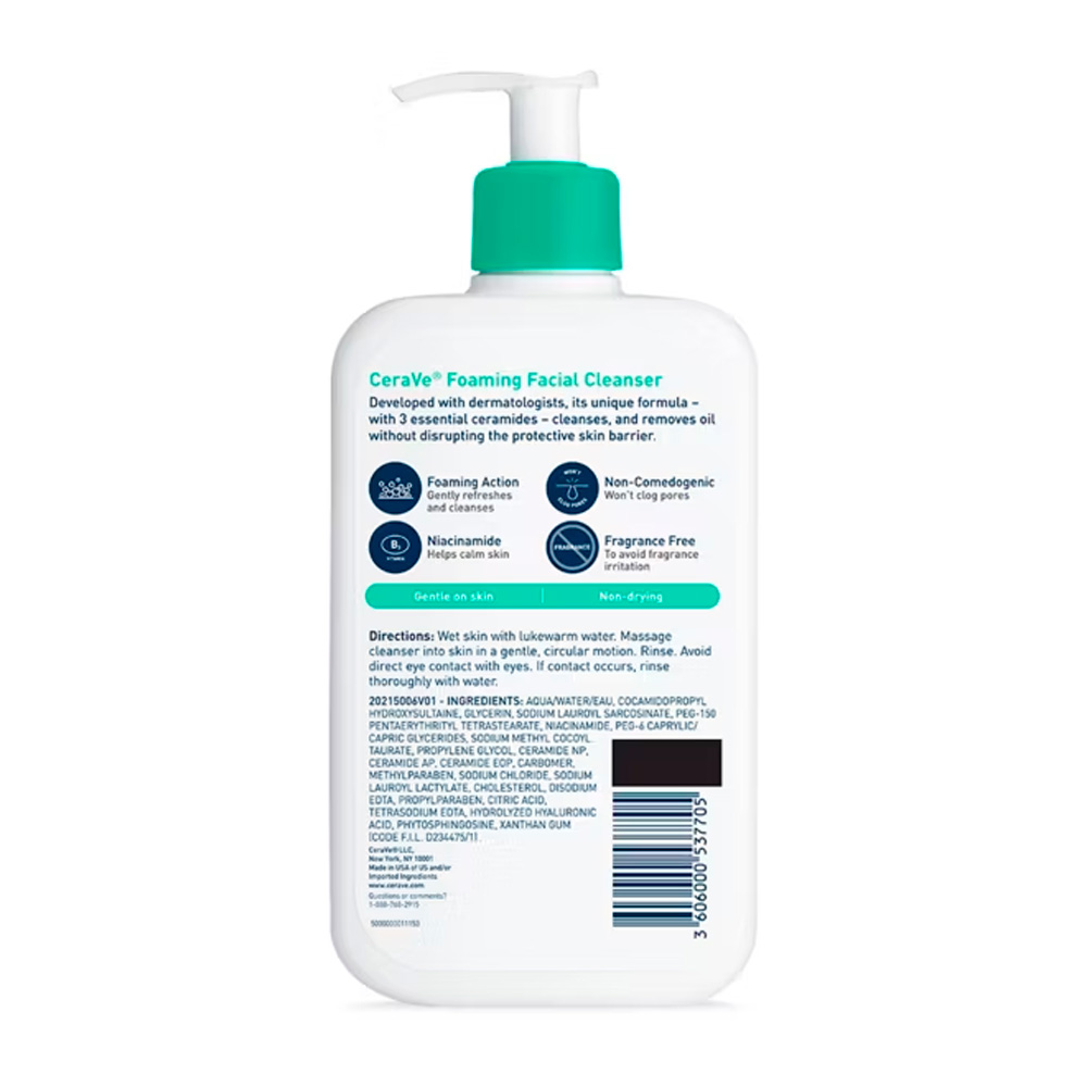 CeraVe Foaming Facial Cleanser 16oz - Imagen 3