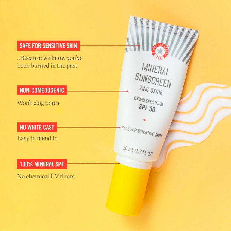 First Aid Beauty Mineral Sunscreen Zinc Oxide Broad Spectrum SPF 30