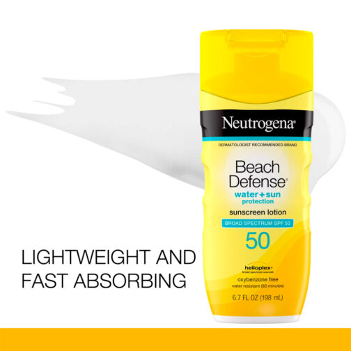 Neutrogena Beach Defense Sunscreen Lotion with SPF 50, 6.7 fl. oz - Imagen 3