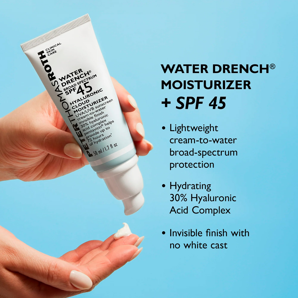 Peter Thomas Roth Water Drench® Broad Spectrum SPF 45 Hyaluronic Cloud Moisturizer (20ml) - Imagen 2