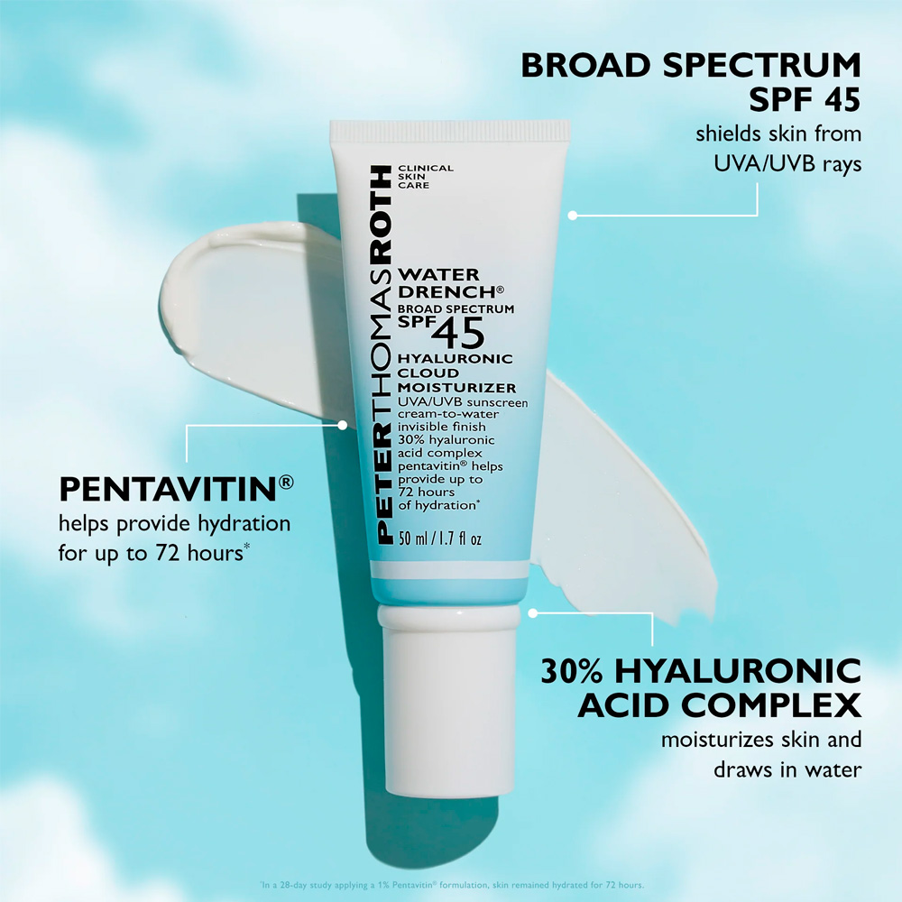 Peter Thomas Roth Water Drench® Broad Spectrum SPF 45 Hyaluronic Cloud Moisturizer (20ml) - Imagen 4