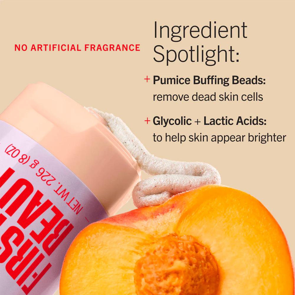 First Aid Beauty KP Bump Eraser Body Scrub 10% AHA Fresh Peach (226g/8.0 oz) - Imagen 3